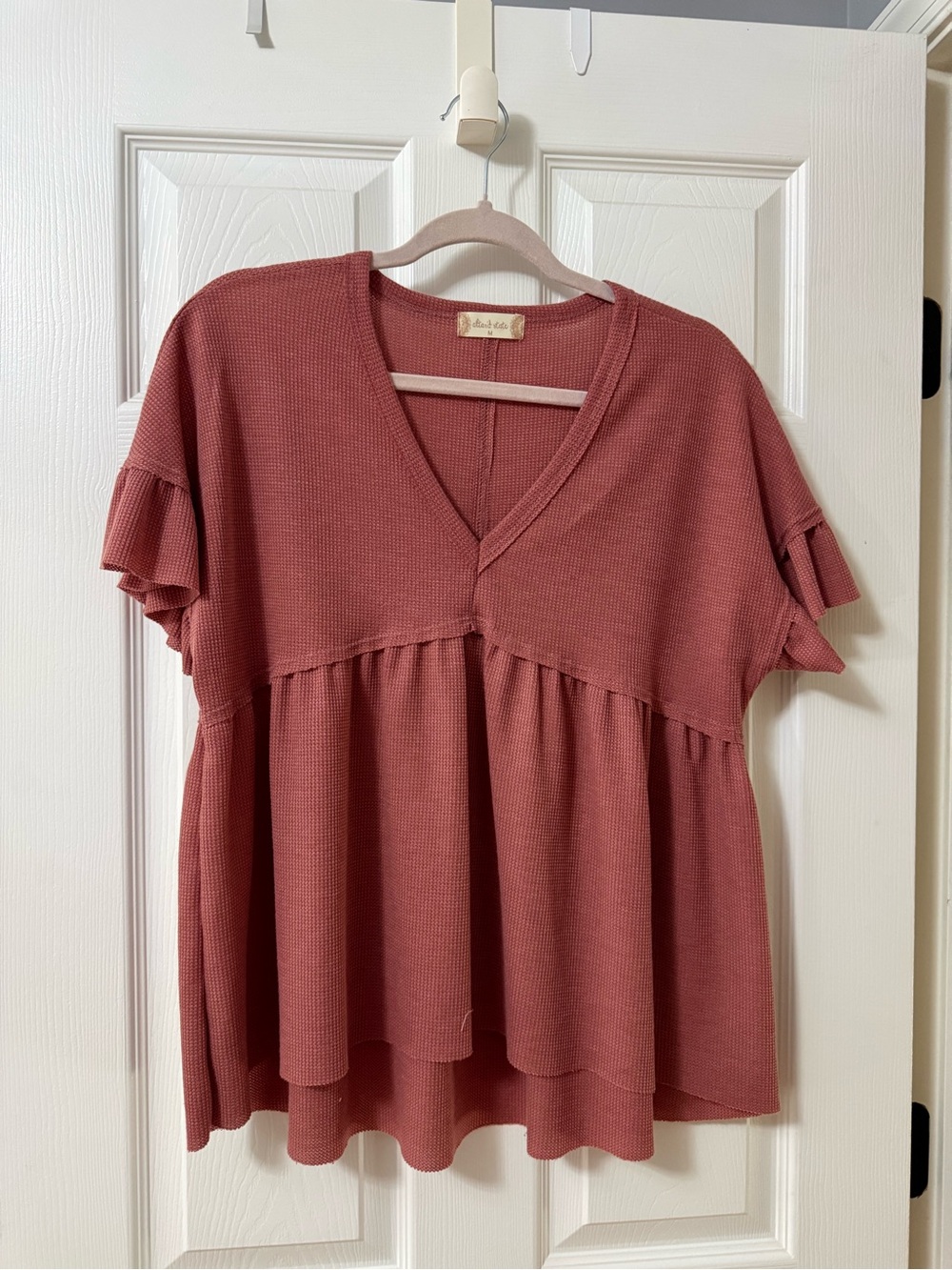 Altar'd State Rose V-Neck Peplum Tunic